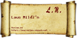 Laus Milán névjegykártya
